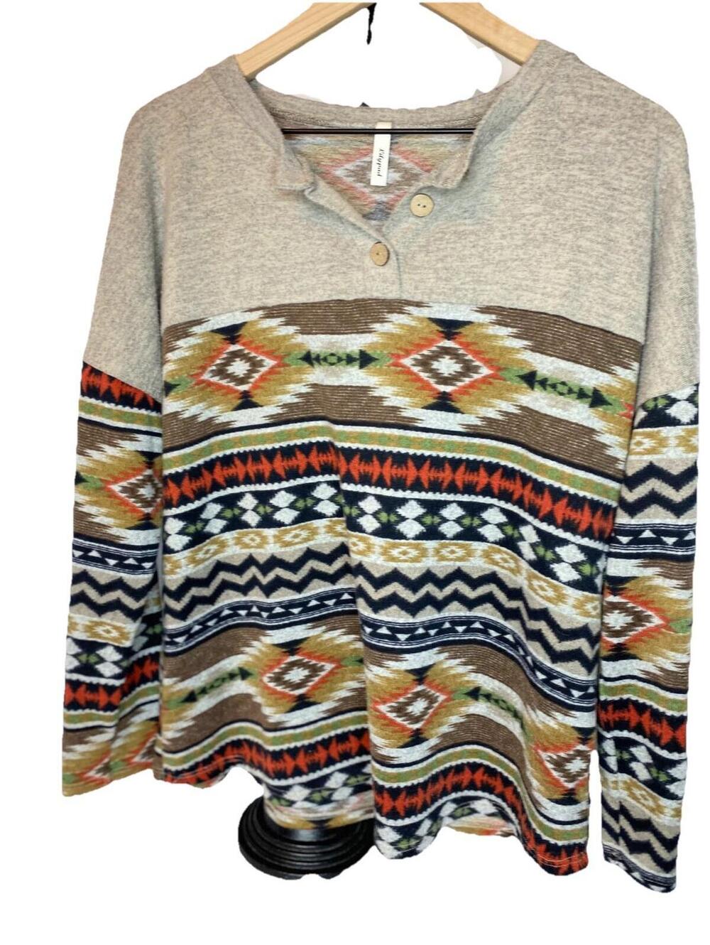 Lilypad Western Boho Aztec Print Size Small